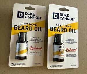 Duke Cannon Best Damn Beard Oil 2-Pack Redwood Scent Argan + Jojoba 0.5 fl oz